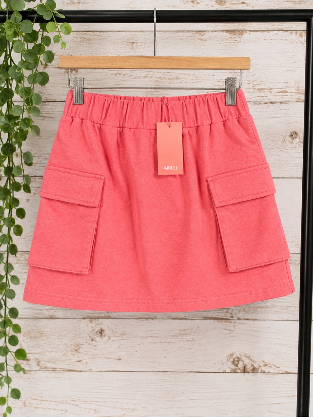 Cargo Pocket Mini Skirt in Coral Pink